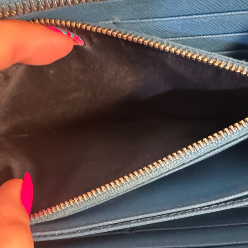 Prada Blue Saffiano Leather Wallet - Picture 6 of 7